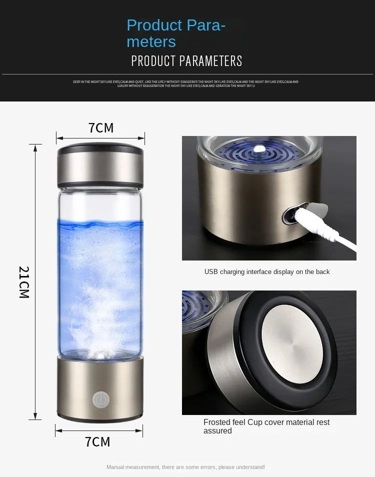 HydraGlas™ Hydrogen Water Ionizer Bottle