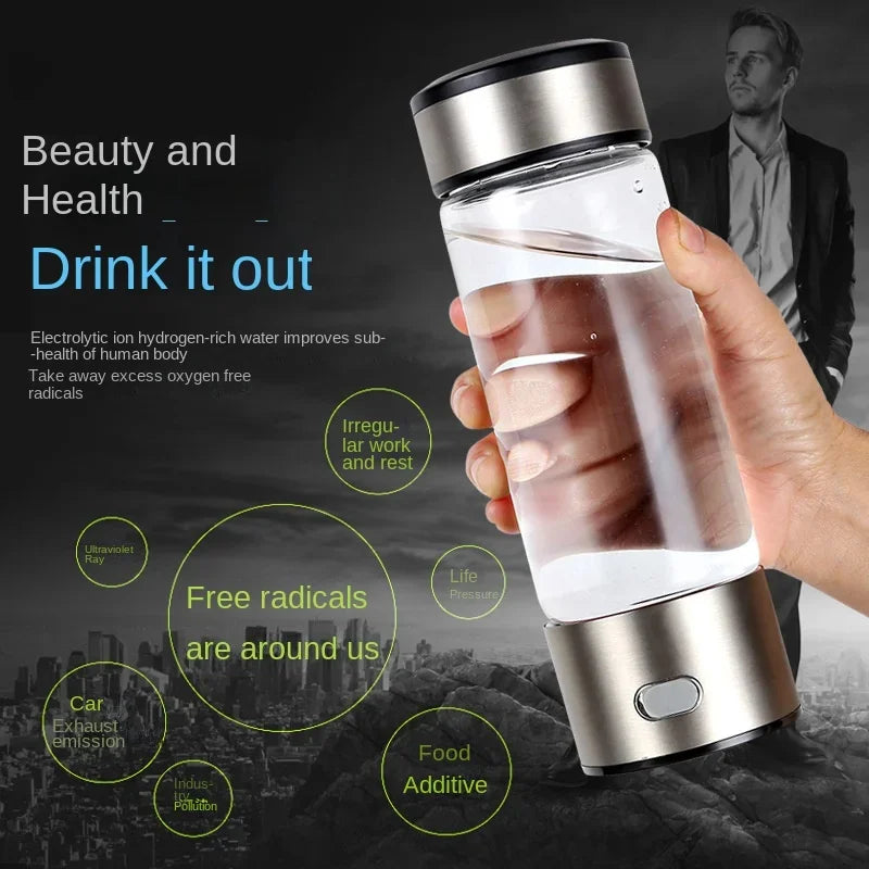 HydraGlas™ Hydrogen Water Ionizer Bottle